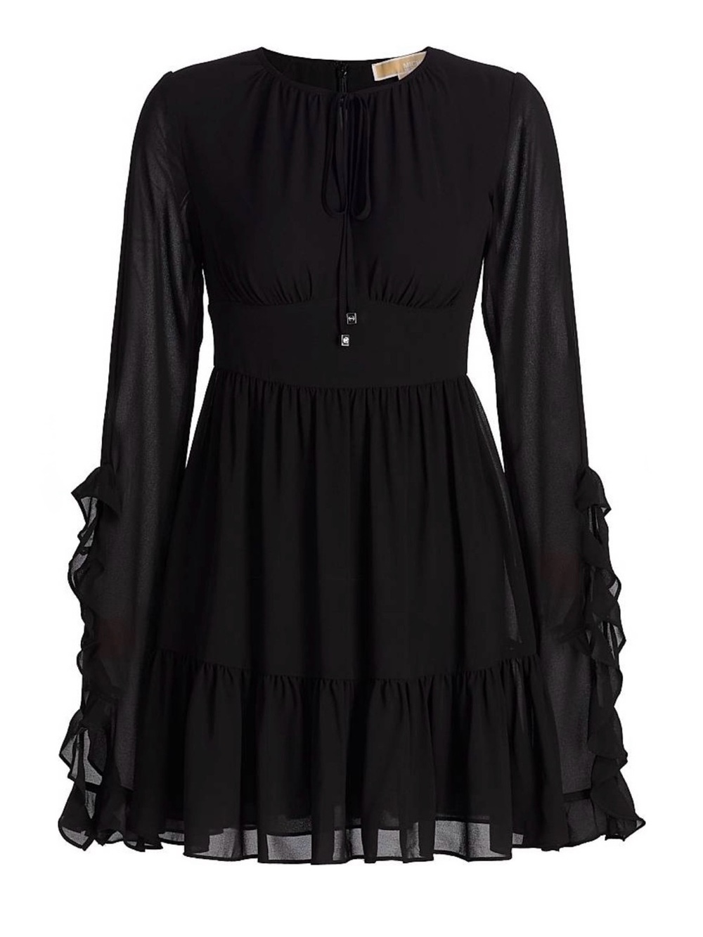Michael Kors Ruffled Georgette
Long-Sleeve Dress, Size M